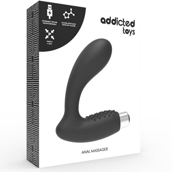 Black Rechargeable Anal Massager Sex Toys