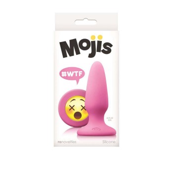 Τάπα Σιλικόνης Με Εικονίδιο - Mojis WTF Butt Plug Medium Pink