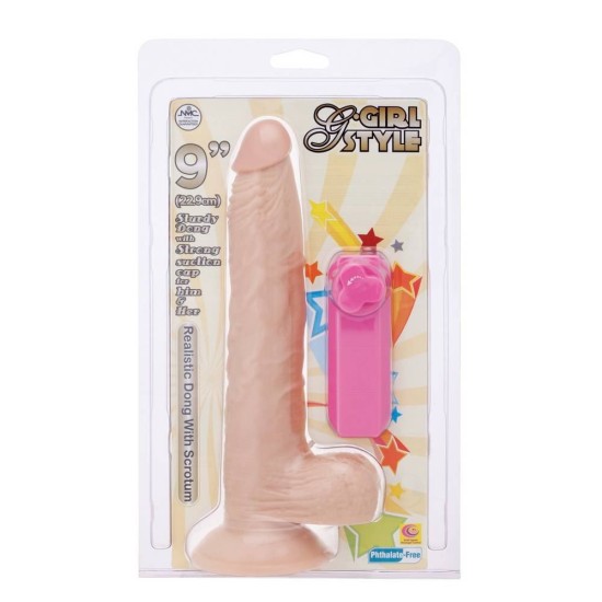 G Girl Style Vibrating Dong Beige 23cm Sex Toys