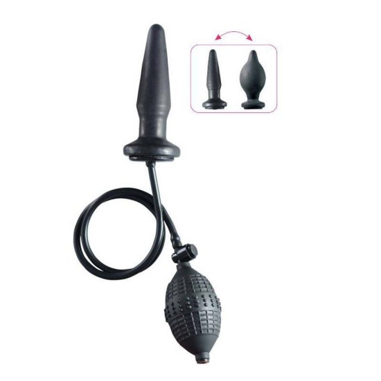 Timeless Inflatable Butt Plug Small Black Sex Toys