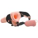 Air Feeling Vibrating Hollow Strap On Beige 20cm Sex Toys