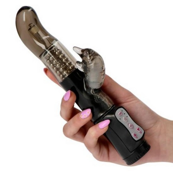 Black Dolphin Rabbit Vibrator Sex Toys