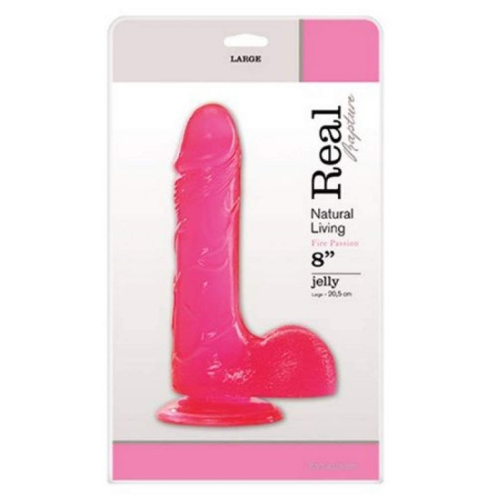 Χοντρό Ομοίωμα Πέους - Real Rapture Fire Passion Realistic Dong Pink 20cm Sex Toys 