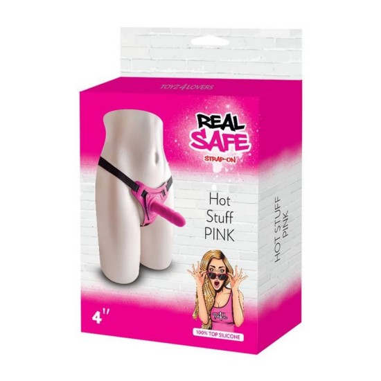 Στραπον Με Πέος Σιλικόνης - Hot Stuff Silicone Strap On Pink 10cm Sex Toys 