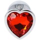 Μεταλλική Σφήνα Με Κόσμημα Καρδιά - Metal Butt Plug Heart Small Red Sex Toys 