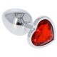 Metal Butt Plug Heart Small Red Sex Toys
