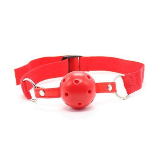 Ελαστικό Φίμωτρο Με Τρύπες - Easy Breathable Ball Gag Red Fetish Toys 