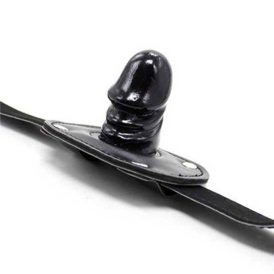 Φίμωτρο Με Πέος Και Λουκέτο - Penis Gag Short & Block Black Fetish Toys 