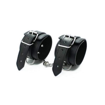 Δερμάτινες Χειροπέδες - Vegan Leather Cuffs Belt Black
