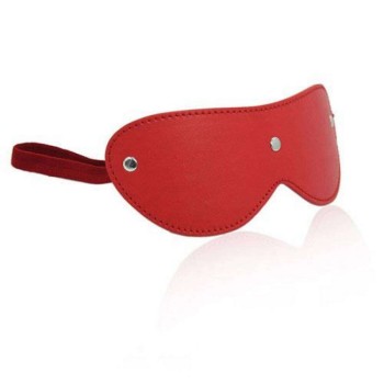 Δερμάτινη Φετιχιστική Μάσκα - Vegan Leather Blindfold Mask Red