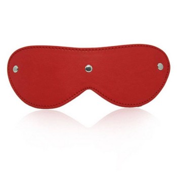 Δερμάτινη Φετιχιστική Μάσκα - Vegan Leather Blindfold Mask Red