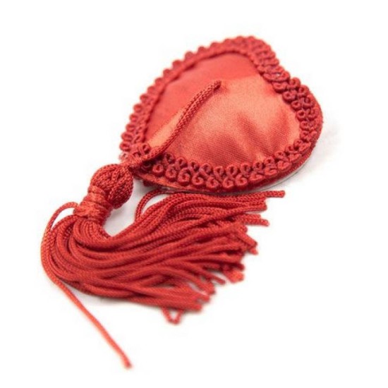 Διακοσμητικά Θηλών Με Κρόσσια - Heart Nipple Tassels Red Sex Toys 