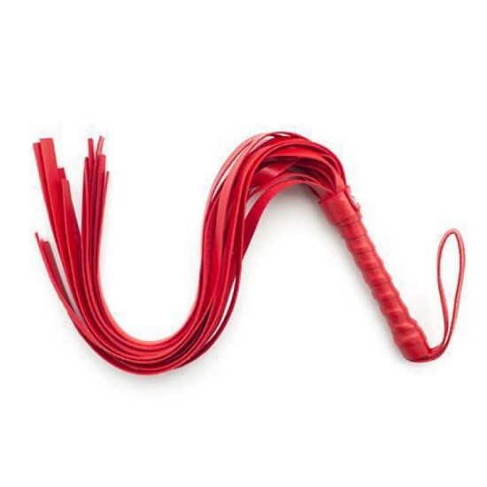 Κόκκινο Δερμάτινο Μαστίγιο - Vegan Leather Squash Whip Red Fetish Toys 
