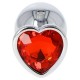 Μεταλλική Σφήνα Με Κόσμημα Καρδιά - Metal Butt Plug Heart Large Red Sex Toys 