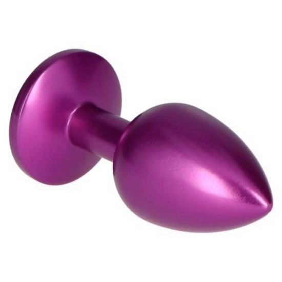Μωβ Σφήνα Με Κόσμημα - Metal Butt Plug Purple With Jewel Sex Toys 