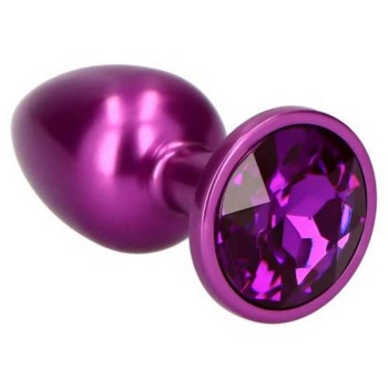 Metal Butt Plug Purple With Jewel
