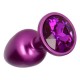 Μωβ Σφήνα Με Κόσμημα - Metal Butt Plug Purple With Jewel Sex Toys 