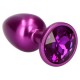 Metal Butt Plug Purple With Jewel Sex Toys