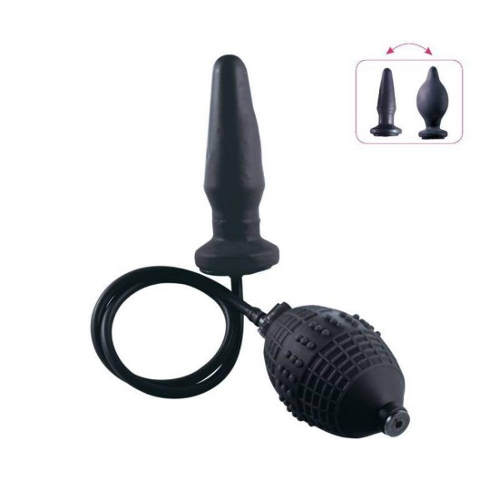 Timeless Inflatable Butt Plug Medium Black Sex Toys