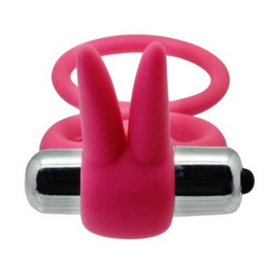 Διπλό Δονούμενο Δαχτυλίδι - Toyz4lovers Dual Vibrating Ring Pink Sex Toys 