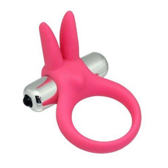 Δονούμενο Δαχτυλίδι Κουνελάκι - Stretchy Vibrating Cock Ring Pink Sex Toys 