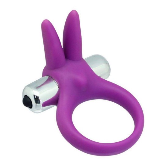 Δονούμενο Δαχτυλίδι Κουνελάκι - Stretchy Vibrating Cock Ring Purple Sex Toys 
