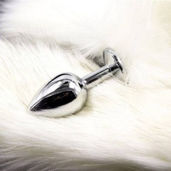Μεταλλική Σφήνα Με Λευκή Ουρά - Fox Tail White Butt Plug