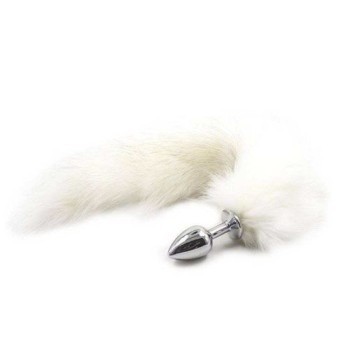 Μεταλλική Σφήνα Με Λευκή Ουρά - Fox Tail White Butt Plug