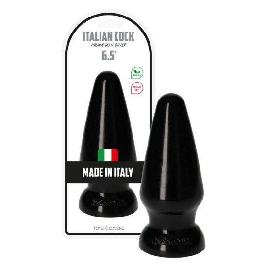 Italian Cock Large Butt Plug Black 19cm Sex Toys