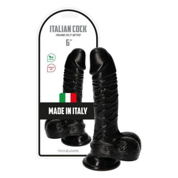 Ρεαλιστικό Πέος Με Όρχεις - Italian Cock Michelangelo Dildo Black 18cm