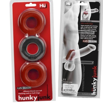 Hunkyjunk Cockring 3 Pack Cherry & Tar Ice