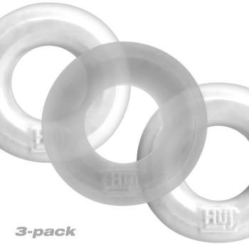 Hunkyjunk Cockring 3 Pack White Ice & Clear