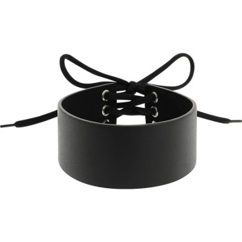 Hand Crafted Vegan Leather Thick Choker Black