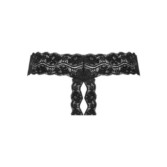 Underneath Kyra Crotchless Thong Black Erotic Lingerie 