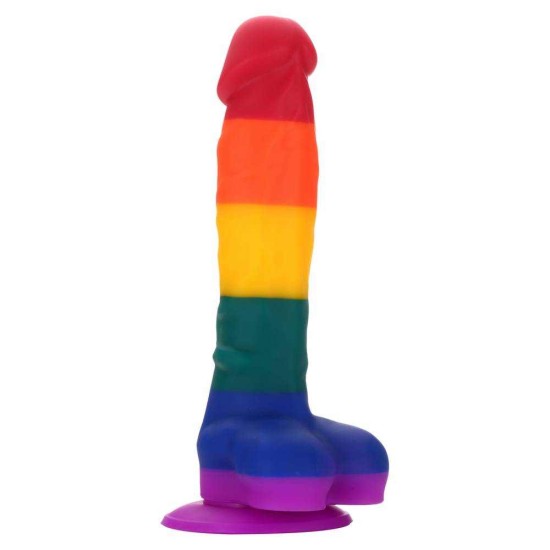 Pride Ομοίωμα Σιλικόνης - Colourful Silicone Realistic Dildo Rainbow Sex Toys 
