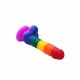 Colourful Silicone Realistic Dildo Rainbow Sex Toys