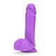 Μαλακό Και Εύκαμπτο Πέος - Dual Density Dildo With Balls Purple 20cm Sex Toys 