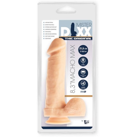 Ευλύγιστο Πέος Με Βεντούζα - Mr Dixx Macho Max Dildo Beige 20cm Sex Toys 
