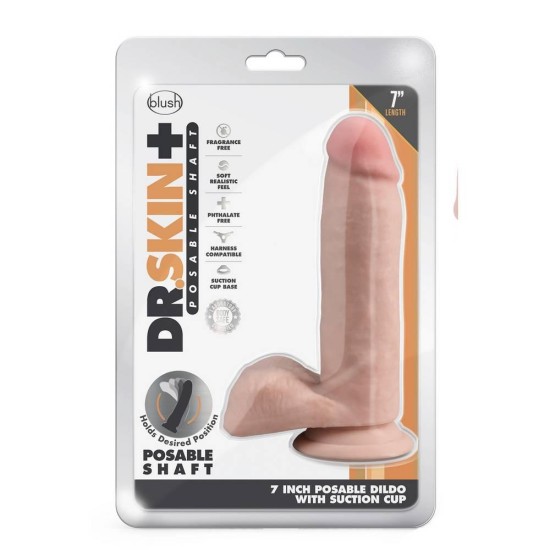 Μαλακό Ευλύγιστο Πέος - Dr Skin Plus Posable Dildo Vanilla 17cm Sex Toys 