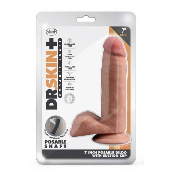 Μαλακό Ευλύγιστο Πέος - Dr Skin Plus Posable Dildo Mocha 17cm Sex Toys 