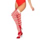 Σέξι Χριστουγεννιάτικες Κάλτσες - Obsessive Kissmas Stockings Red/White Ερωτικά Εσώρουχα 
