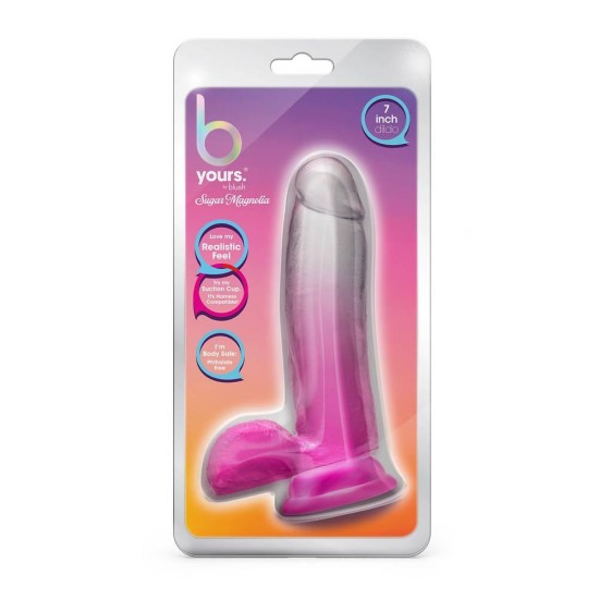 Ρεαλιστικό Πέος Με Διχρωμία - B Yours Sugar Magnolia Dildo Fuchsia 17cm Sex Toys 