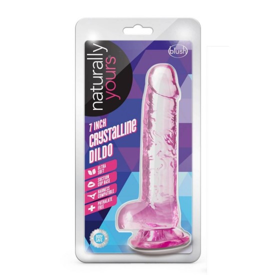 Διάφανο Ρεαλιστικό Πέος - Naturally Yours Crystalline Dildo Rose 19cm Sex Toys 