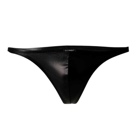 Σέξι Δερμάτινο Σλιπάκι - Cut4men Brazilian Leather Brief Black Ερωτικά Εσώρουχα 