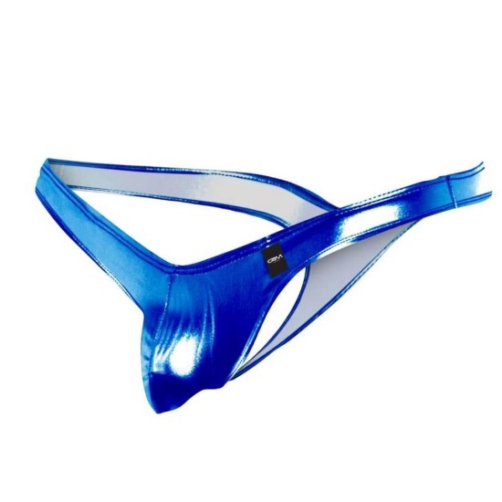 Σέξι Γυαλιστερό Στρινγκ - Cut4men Pouch Enhancing Thong C4MPE02 Blue Skai Ερωτικά Εσώρουχα 