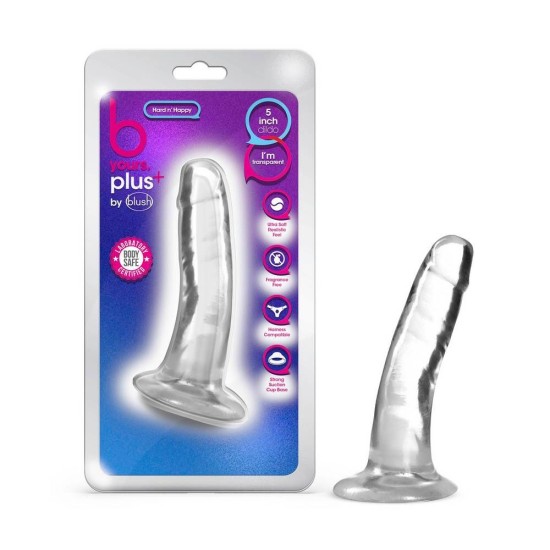 B Yours Plus Hard N' Happy Dildo Clear Sex Toys