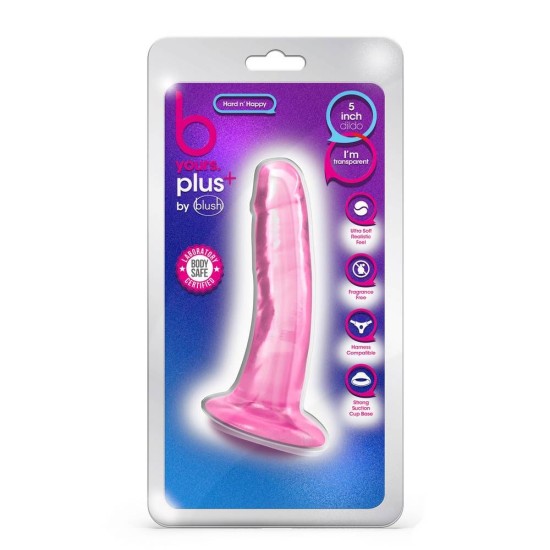 B Yours Plus Hard N' Happy Dildo Pink Sex Toys