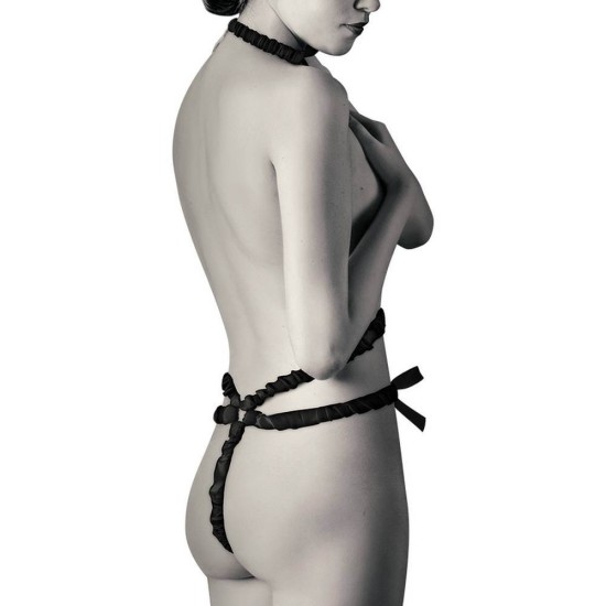 Φετιχιστικά Λουριά Με Διακοσμητικά Θηλών - Elastic Harness Set And Nipple Covers Black Fetish Toys 