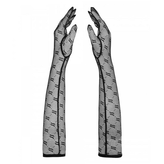 Ερωτικά Γάντια Με Σχέδιο - Obsessive Obsessivia Sheer Gloves Black Ερωτικά Εσώρουχα 