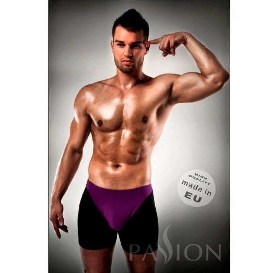 Passion Men Boxer Thong 009 Black/Purple Erotic Lingerie 